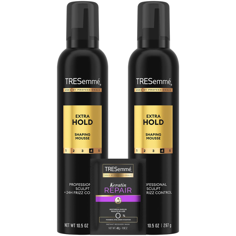 Tresemme duo mousse et masque – coffret pour coiffage durable et soin nourrissant.