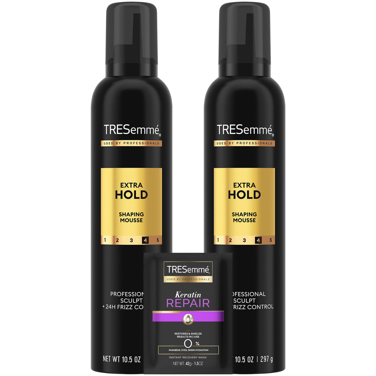 Tresemme duo mousse et masque – coffret pour coiffage durable et soin nourrissant.