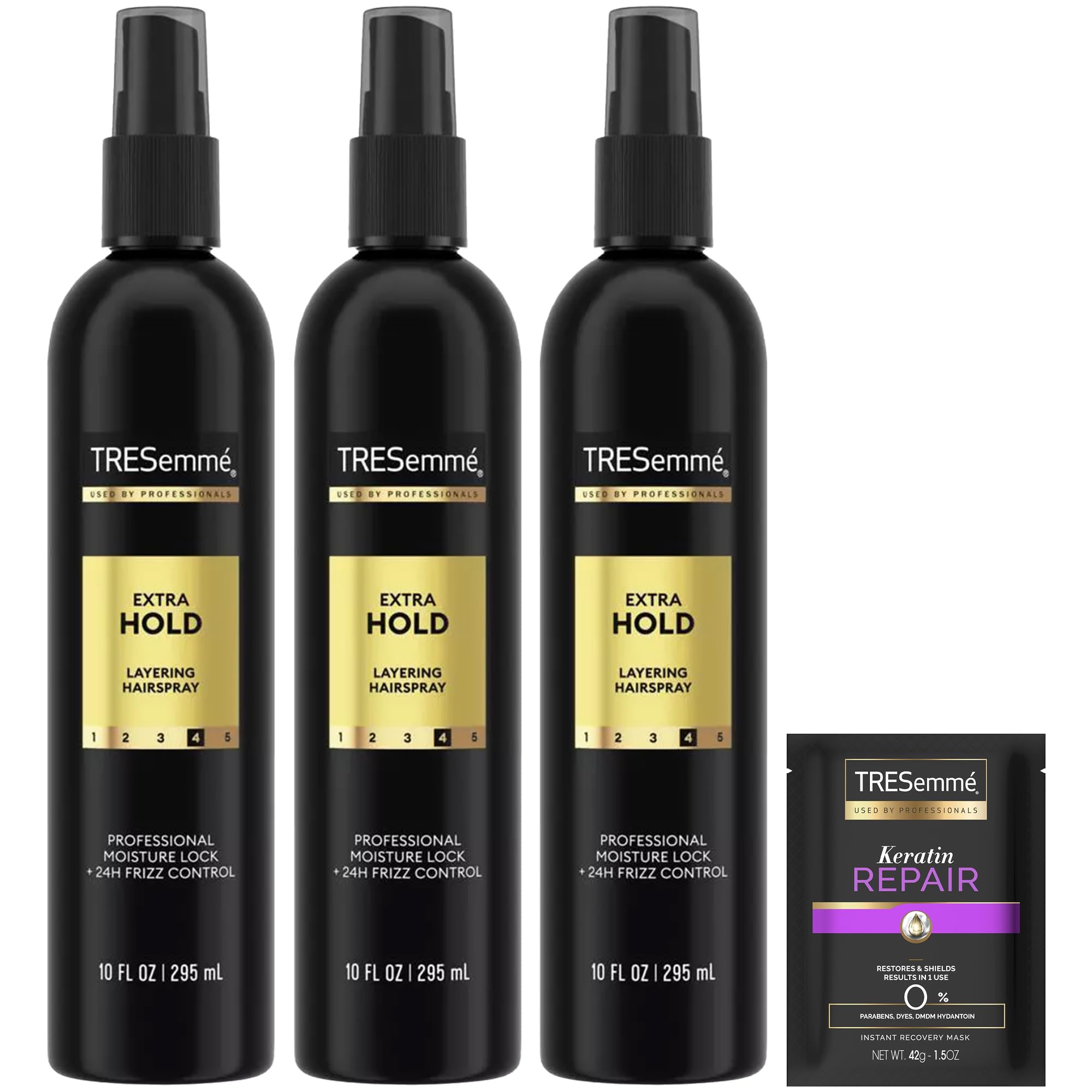 TRESemmé Extra Hold: fixatif non-aérosol pour une tenue durable sur cheveux coiffés.