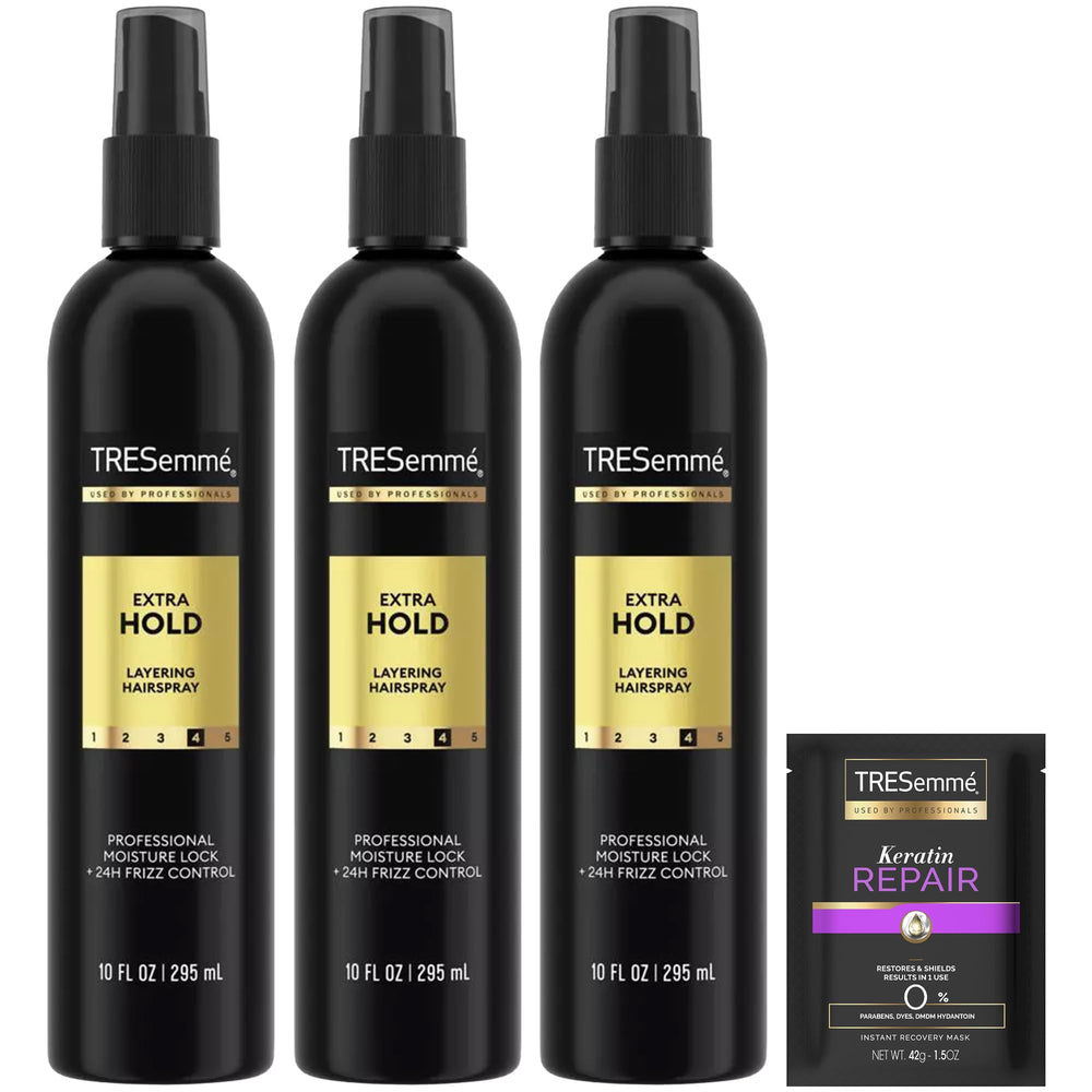 TRESemmé Extra Hold: fixatif non-aérosol pour une tenue durable sur cheveux coiffés.