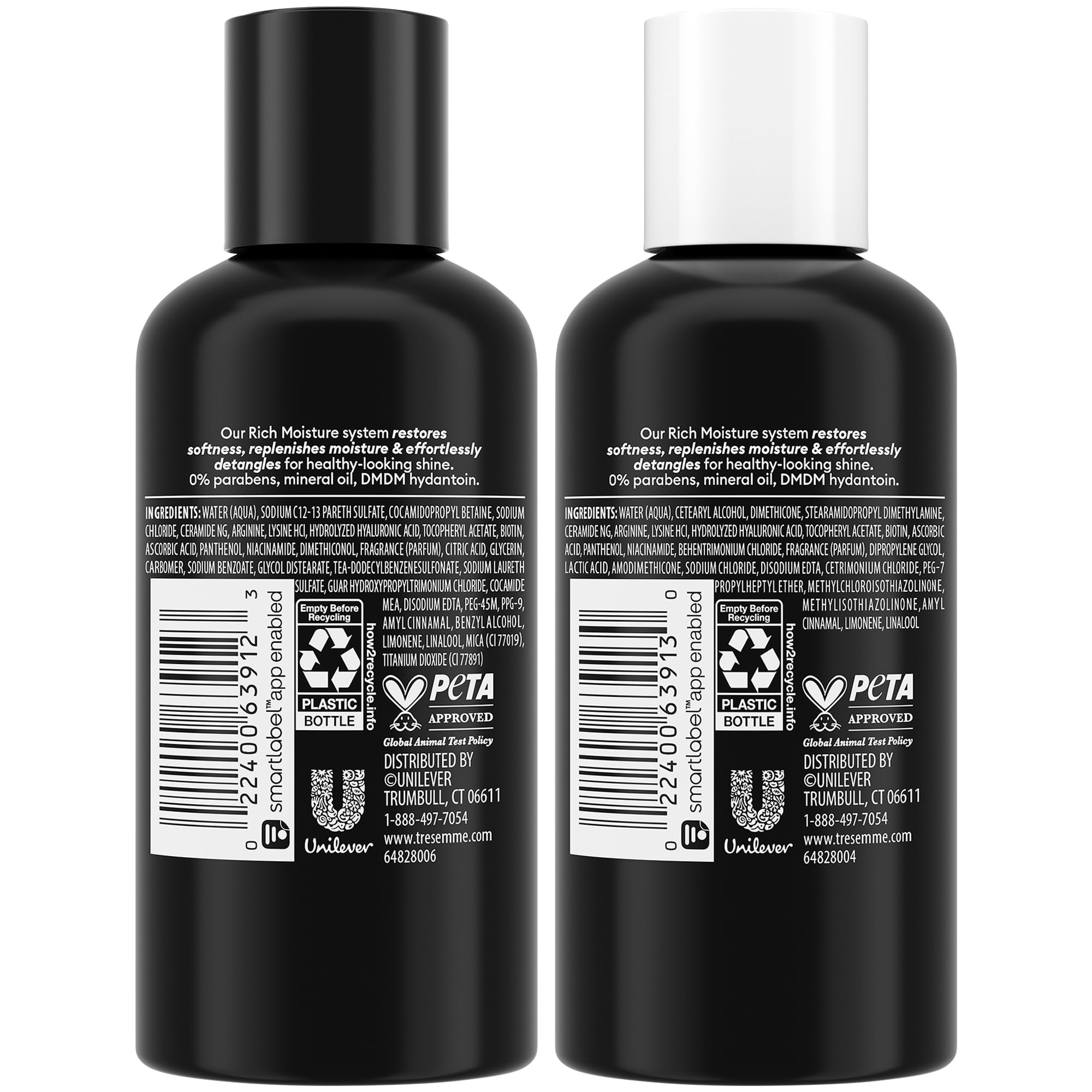 TRESemmé flacons Shampoing et Après-Shampoing 3oz, voyage pratique.