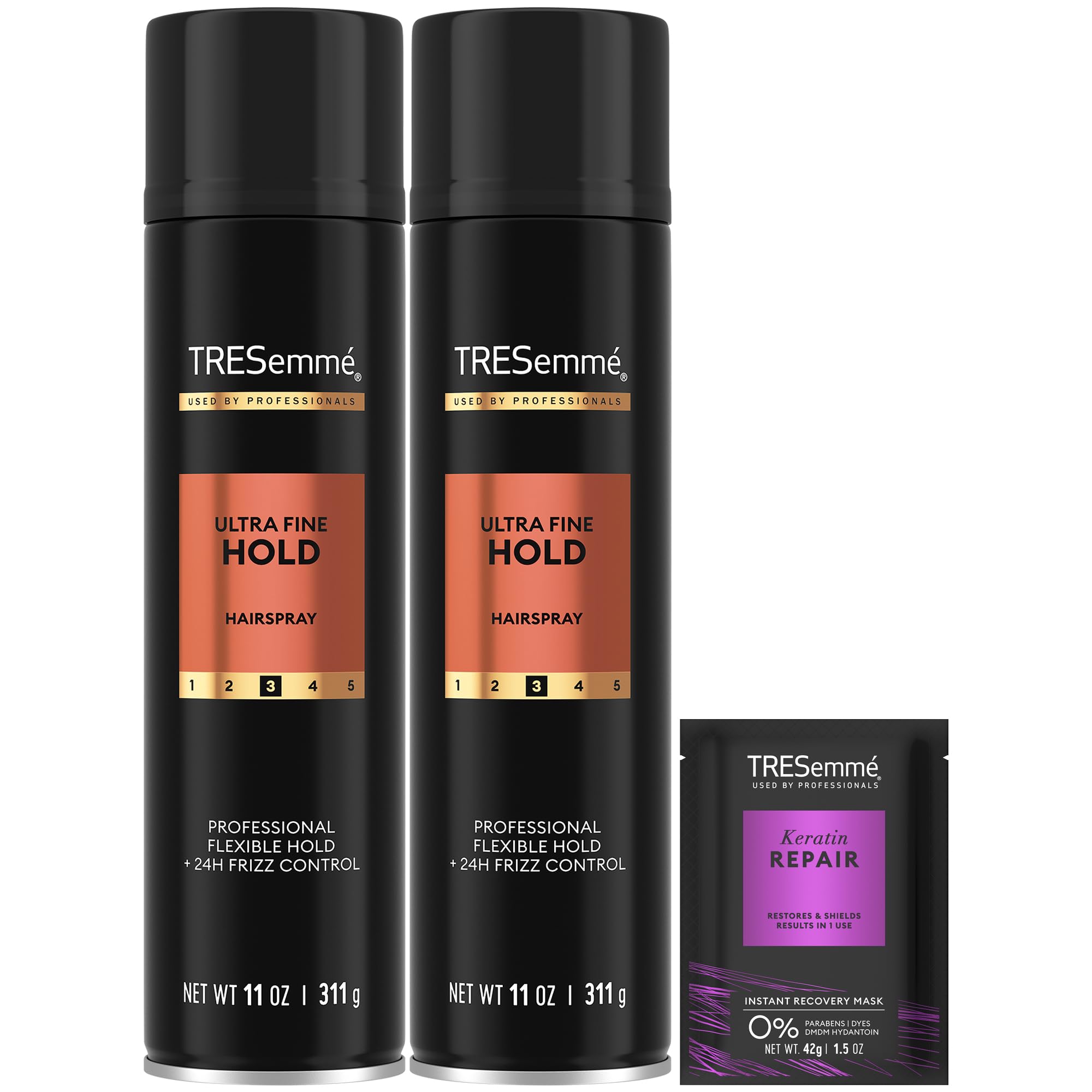 Bouteille TRESemmé Hairspray brume fine pour tenue légère toute la journée.