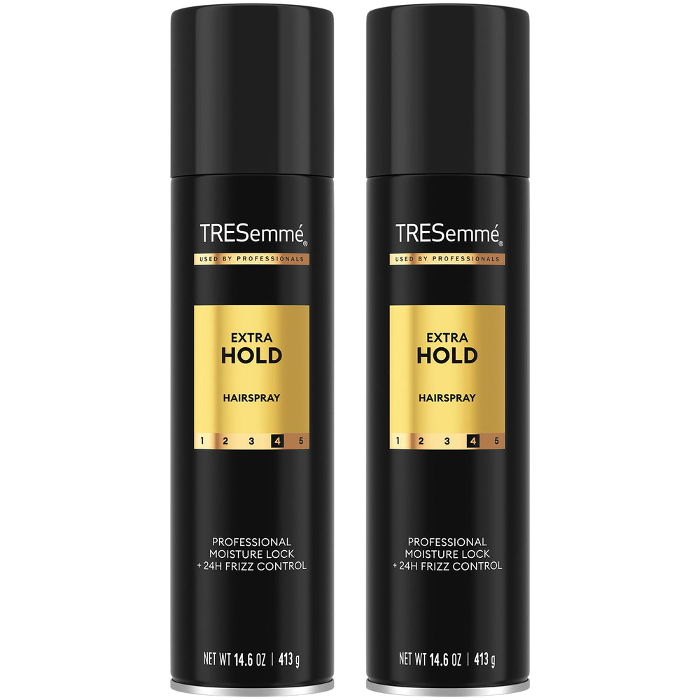 TRESemmé Hairspray flacon 2 bouteilles, maintien longue durée et look sans frisottis.