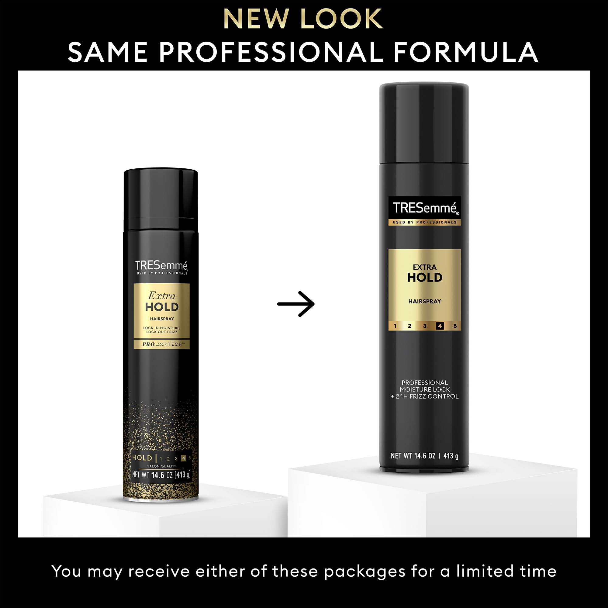 TRESemmé Hairspray Pro Lock Tech, protège la couleur et hydrate les cheveux.