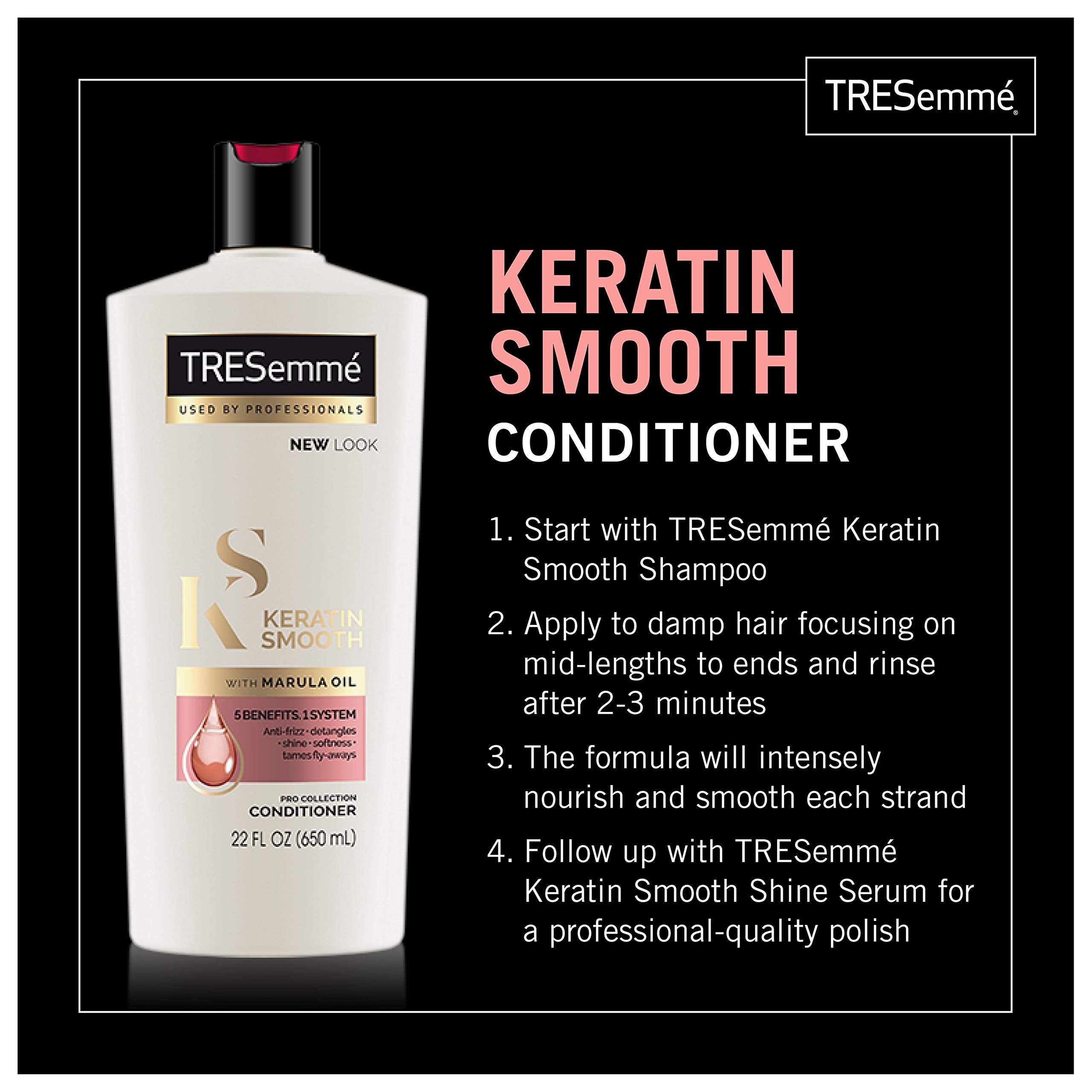 Marula oil detail highlights on Keratin Smooth packaging.