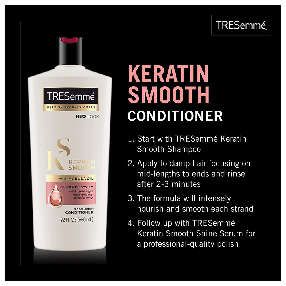 Marula oil detail highlights on Keratin Smooth packaging.