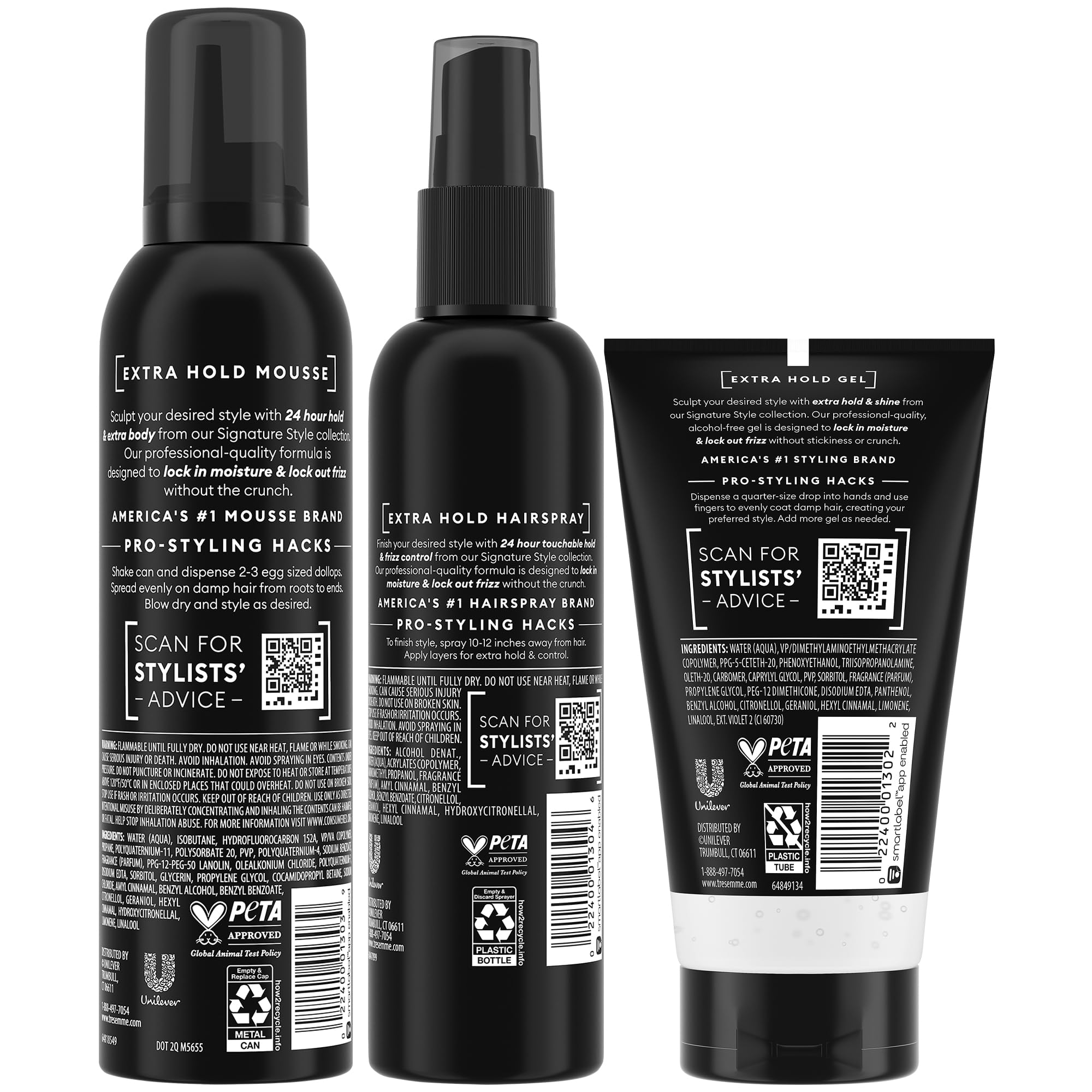Laque coiffante TRESemmé: contrôle durable et brillance naturelle