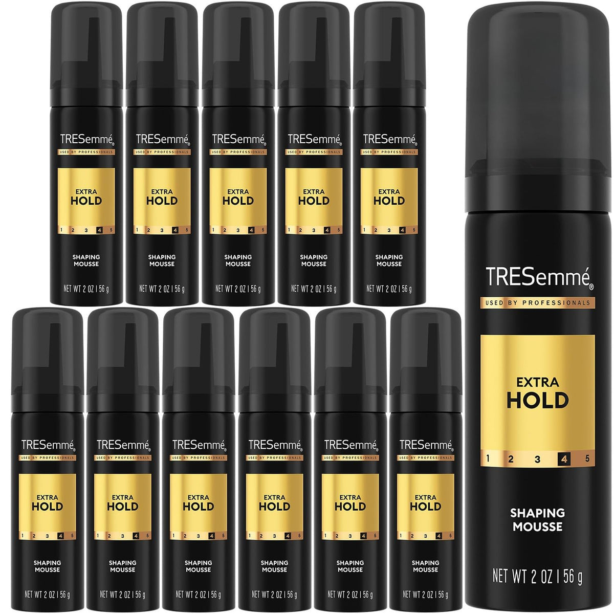 Mousse TRESemmé Extra Hold pack voyage prêt à l'emploi.