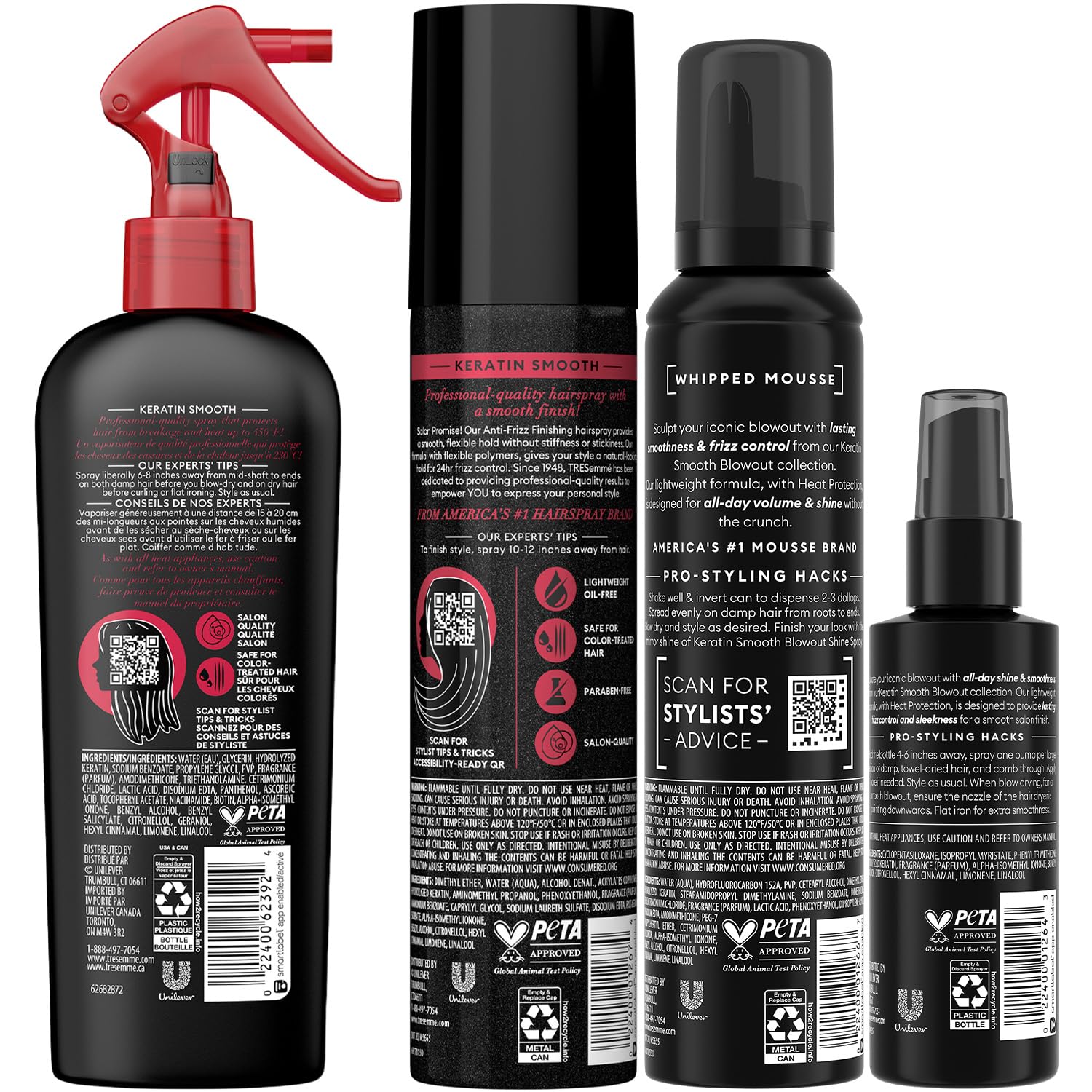 Mousse à la kératine lissante pour plus de volume sans lourdeur