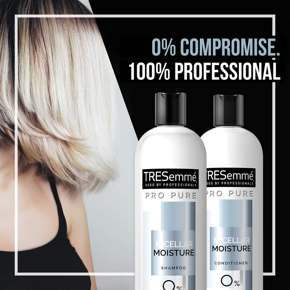 TRESemmé Pro Pure Collection, packaging: soin capillaire propre et efficace.