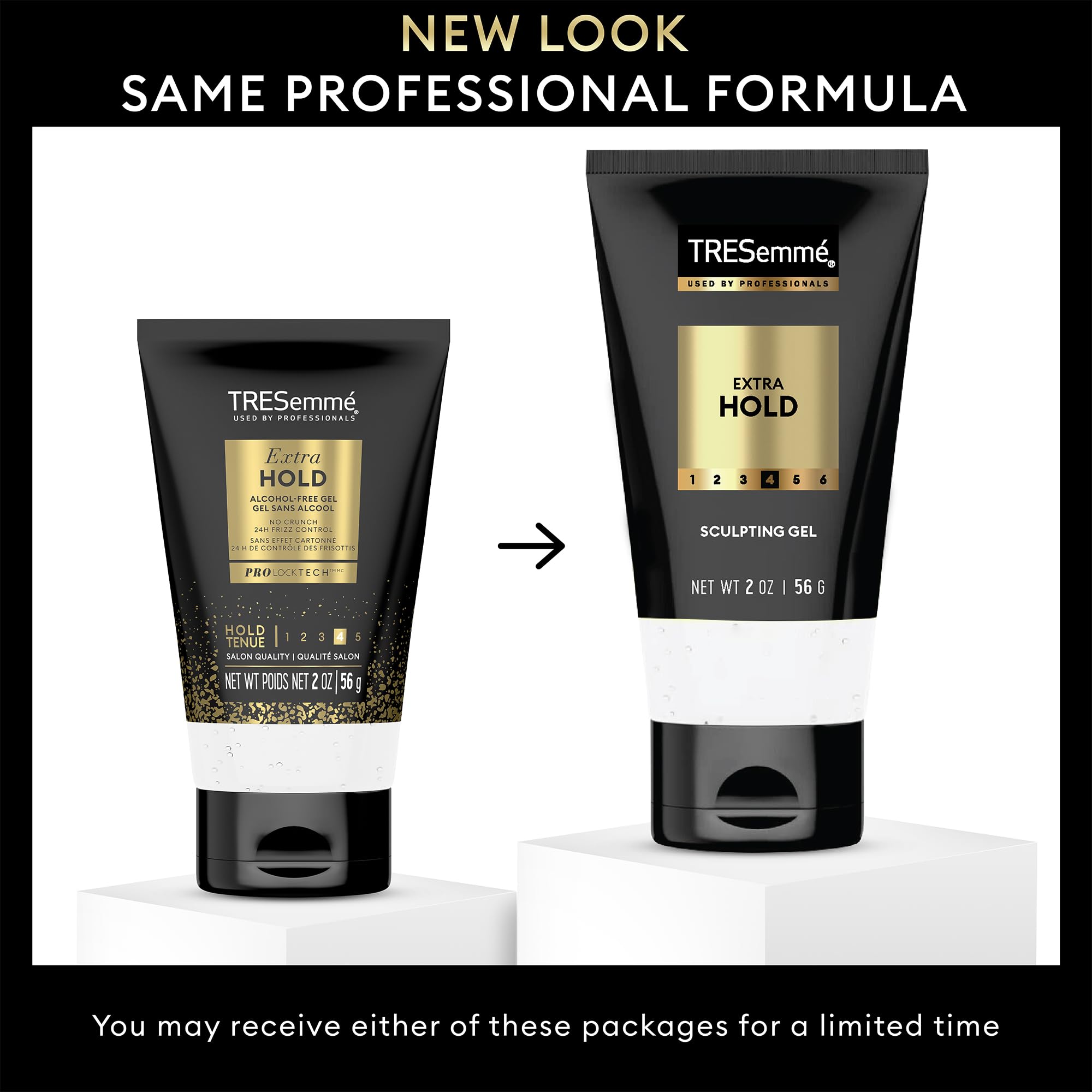 TRESemmé Sculpting Gel avec panthenol, nourrissant et hydratant les cheveux.