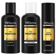Shampoing TRESemmé riche et hydratant, hydratation durable pour cheveux secs.