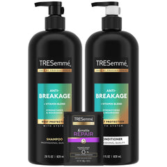 Shampoo TRESemmé anti-brisure en flacon, cheveux fragiles renforcés
