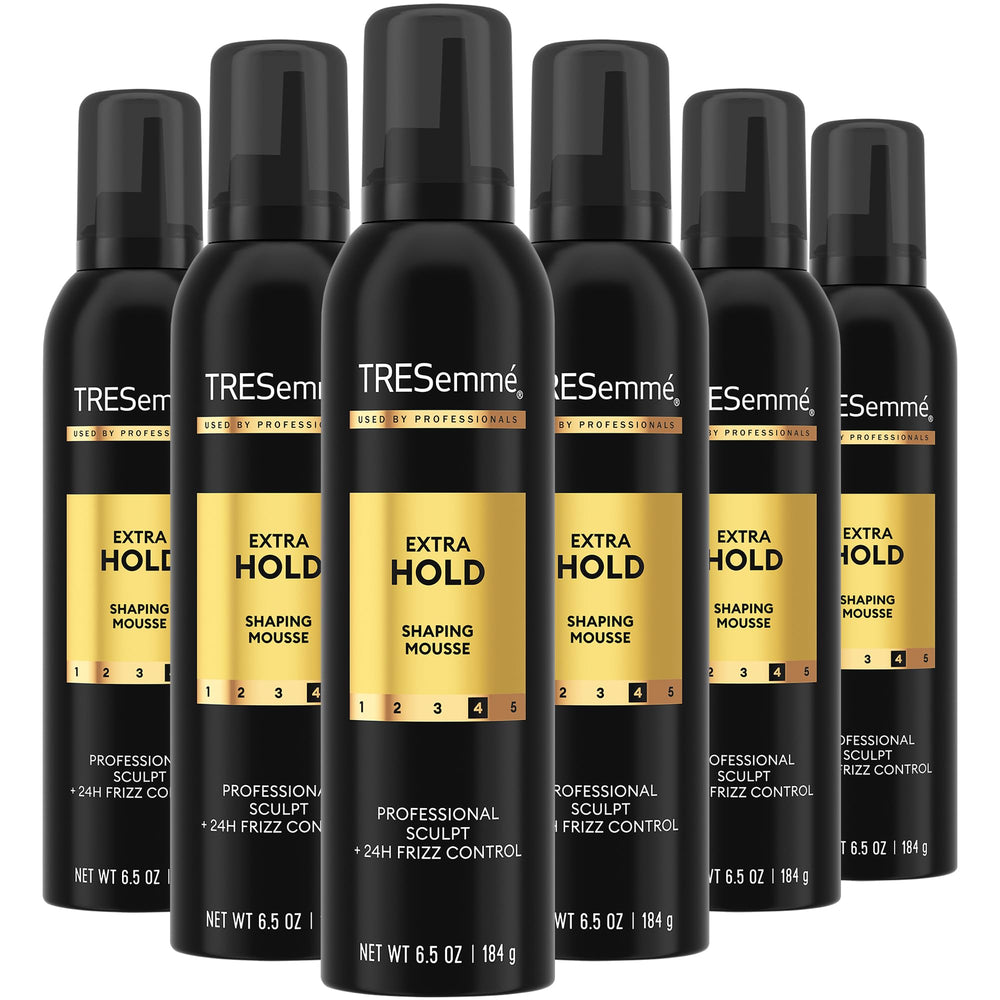 Bouteille TRESemmé Shaping Mousse montrant le flacon et son design épuré pour le coiffage
