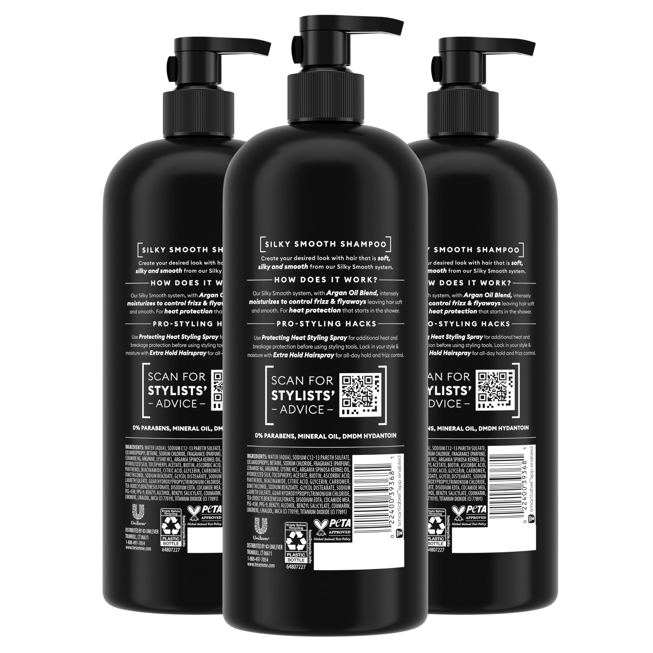 Shampoing TRESemmé Silky Smooth – huile d argan pour nourrir et protéger les cheveux