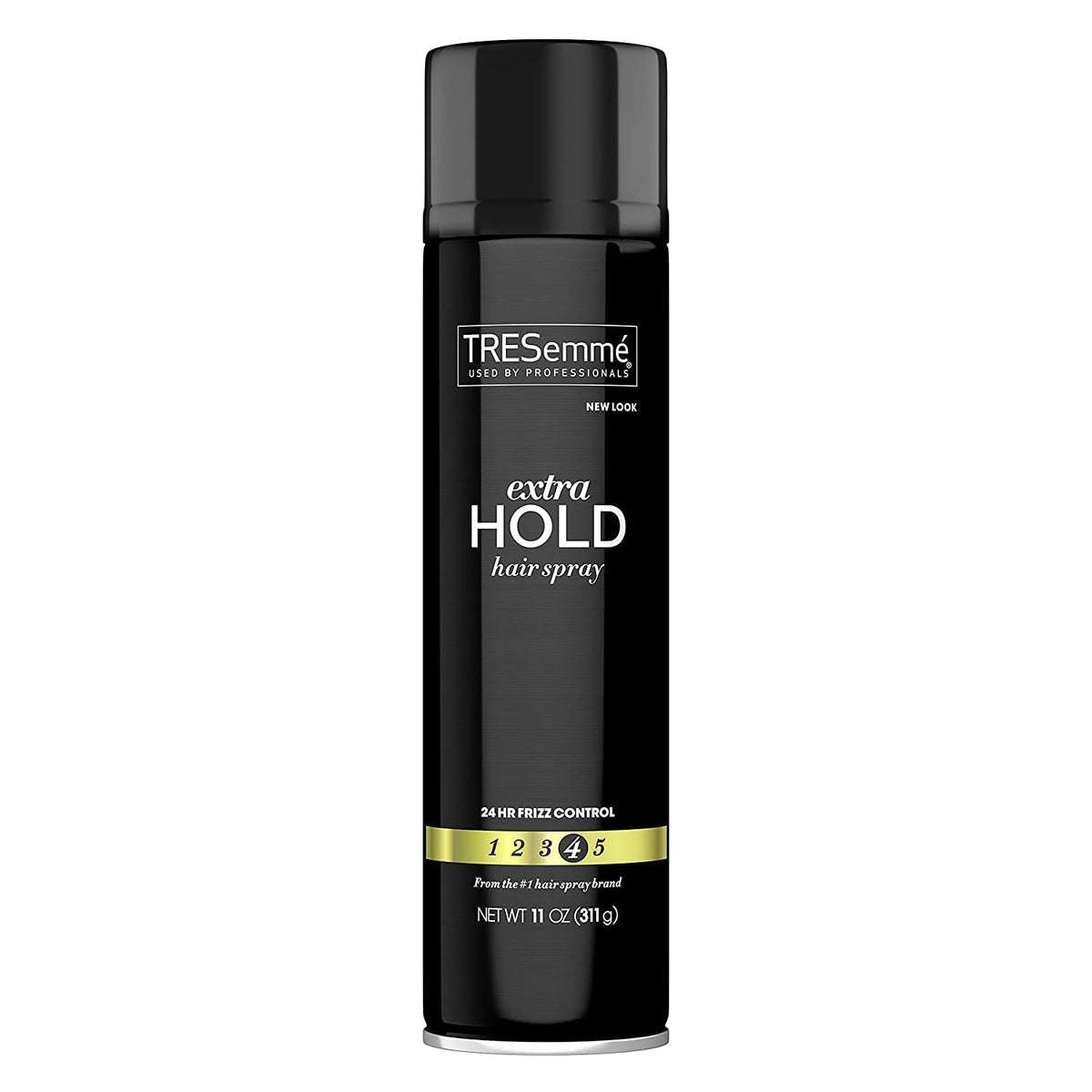 Spray coiffant TRESemmé Niveau Quatre en flacon, tenue longue durée.