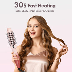 Brosse thermique Tresses Touch avec 5 niveaux de chaleur pour tous les cheveux.