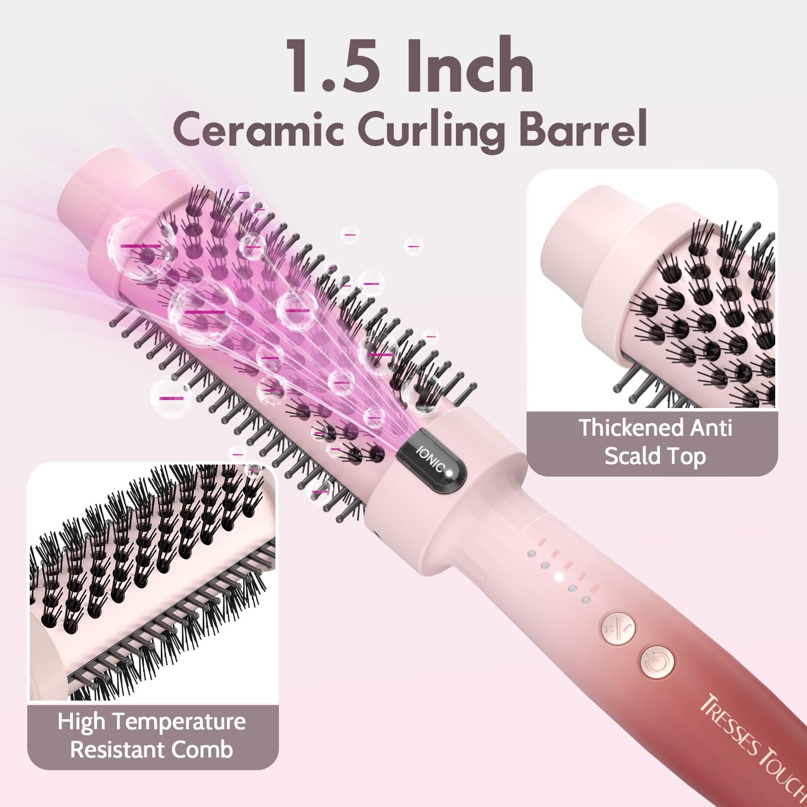 Arrêt automatique 60 minutes sur la brosse Tresses Touch pour sécurité accrue.