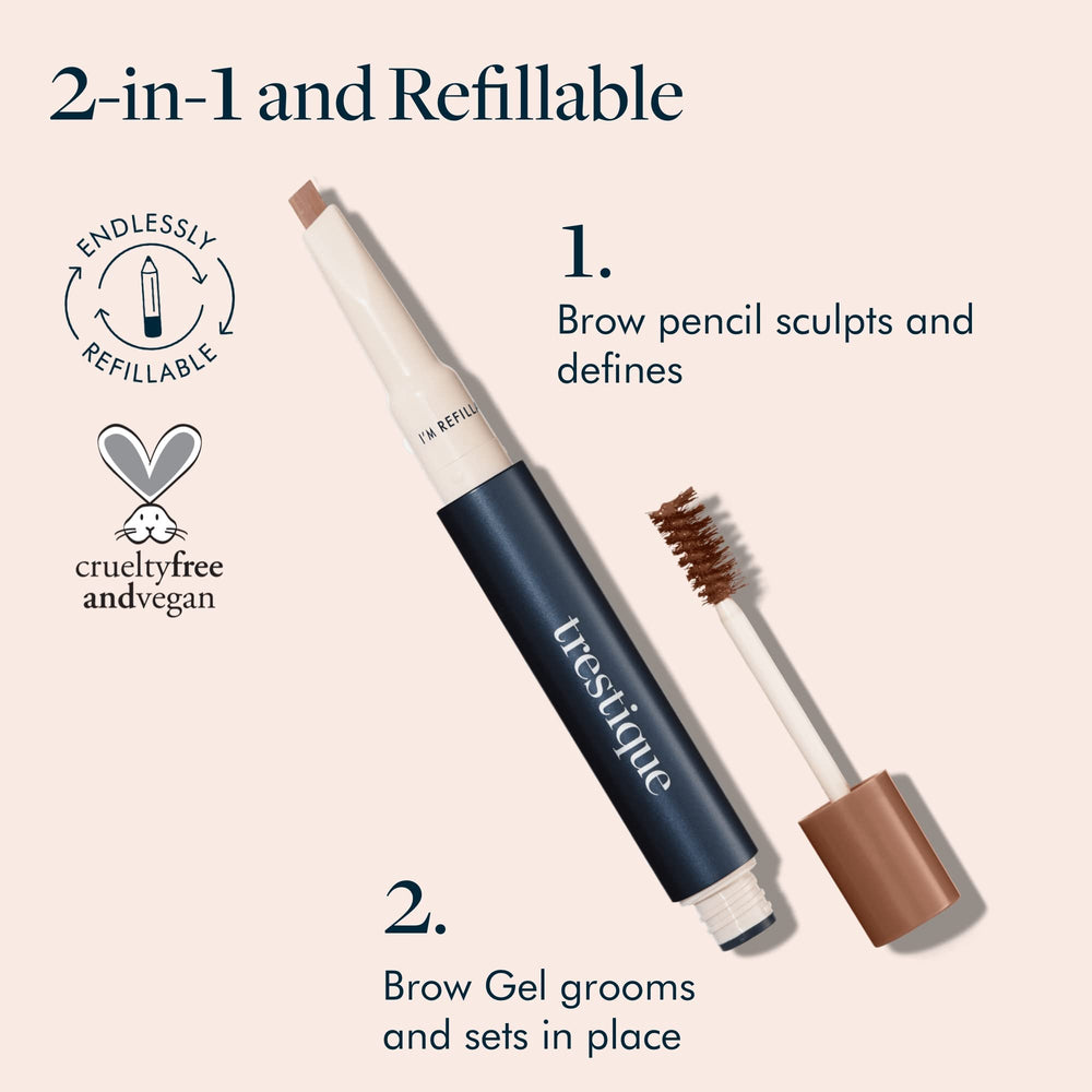 TRE'STIQUE Crayon sourcils extrémité angulée pour tracé précis et naturel.