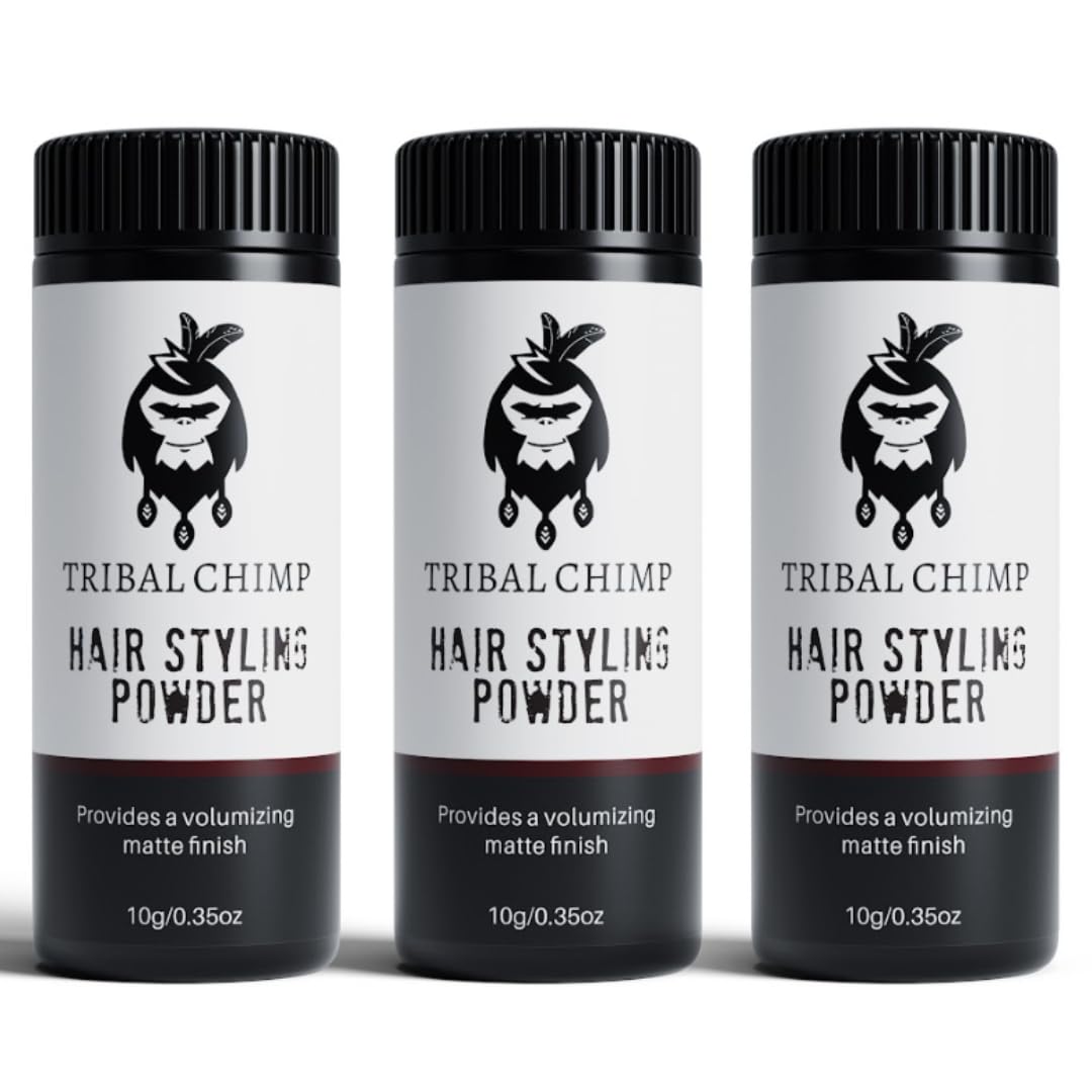 Poudre de styling Tribal Chimp – bouteille compacte pour utilisation facile et durable.