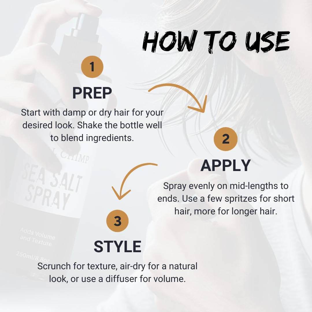Tribal Chimp Sea Salt Spray lifts roots for added volume.