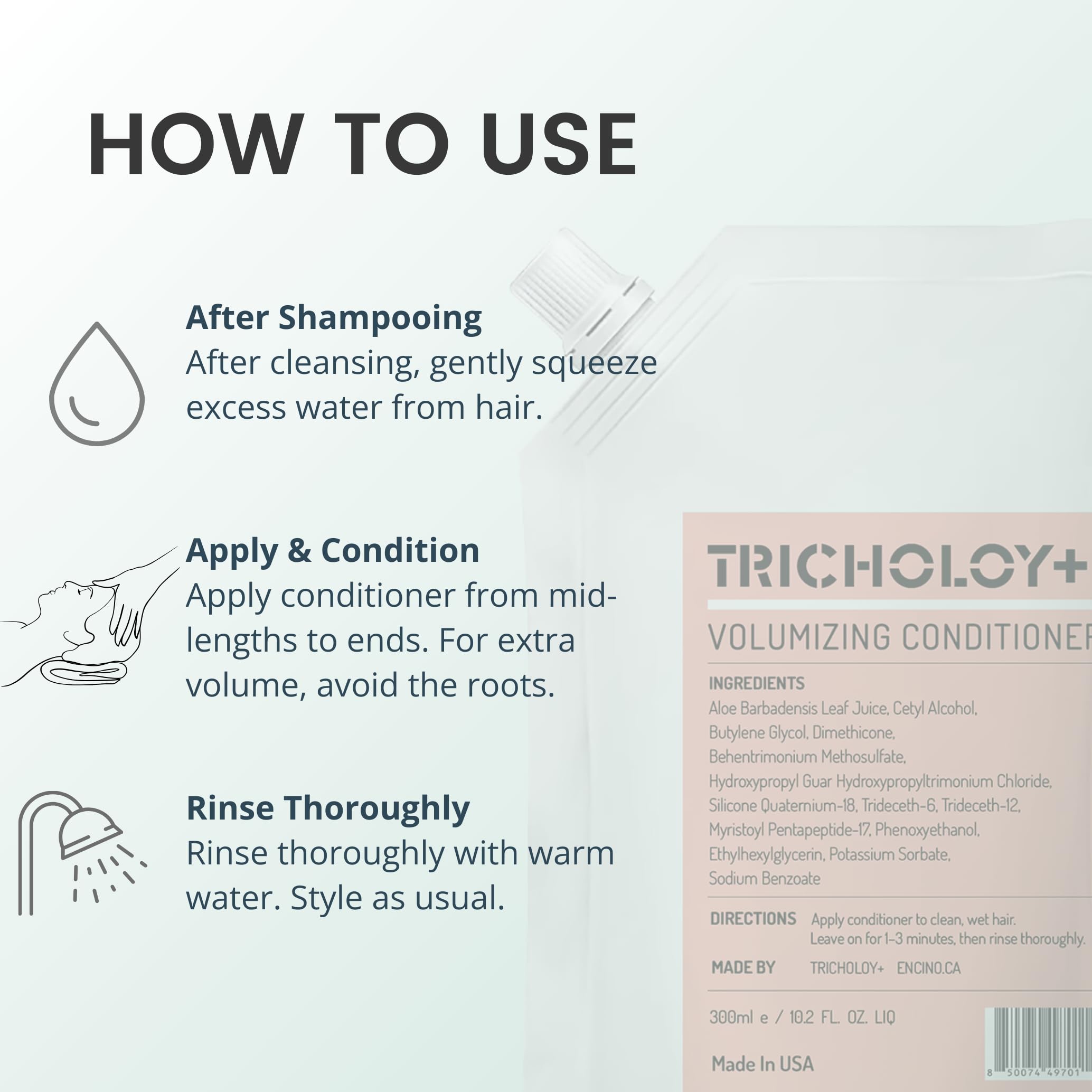 Aloé enrichi de Tricholoy+ hydrate le cuir chevelu avec légèreté.