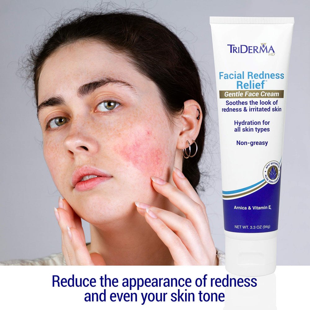 TriDerma crème hydratante pour peau sensible, texture légère et soin quotidien.