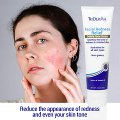 TriDerma crème hydratante pour peau sensible, texture légère et soin quotidien.