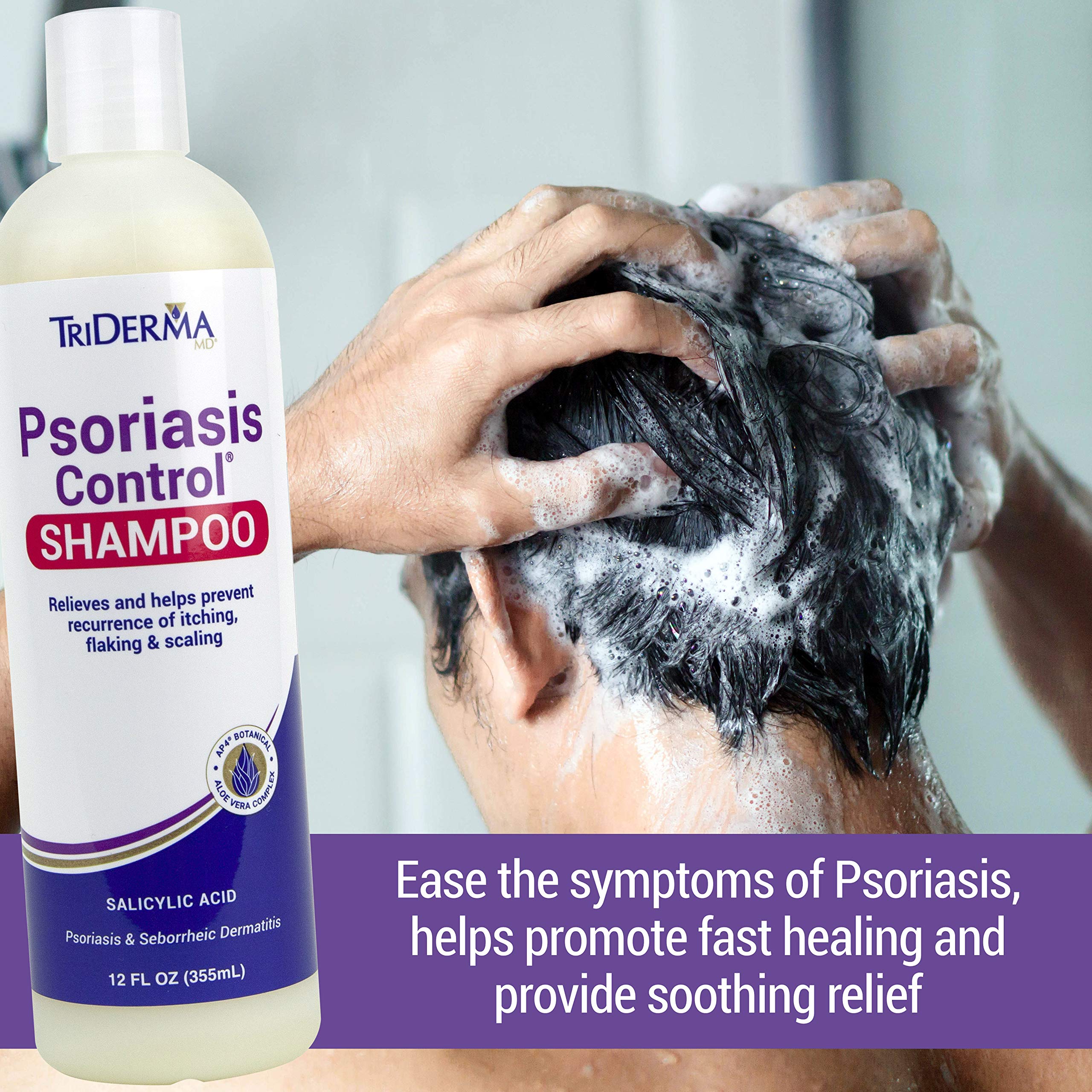 TriDerma Shampoing romarin et bergamote, cuir chevelu rafraîchi et cheveux brillants.