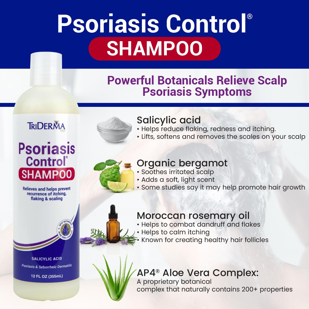 TriDerma Shampoing vitamine B5 et avoine colloïdal, cheveux plus doux et nourris.