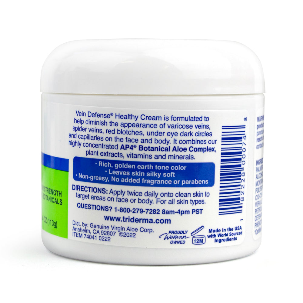 TriDerma Vein Defense Crème MSM, complexe qui soutient la peau du visage et du corps.