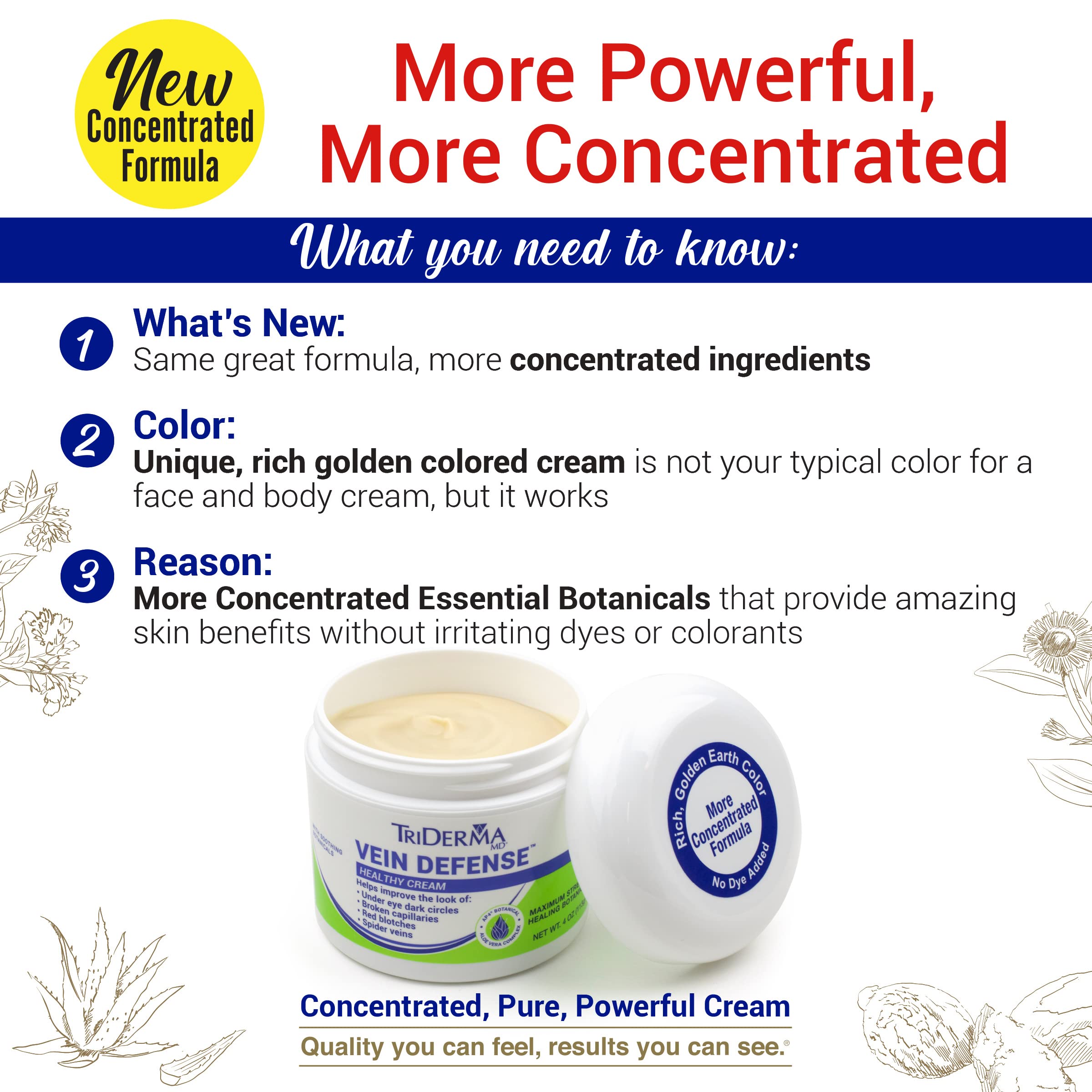TriDerma Vein Defense Crème, texture légère qui glisse sur le visage pour apaiser la peau.