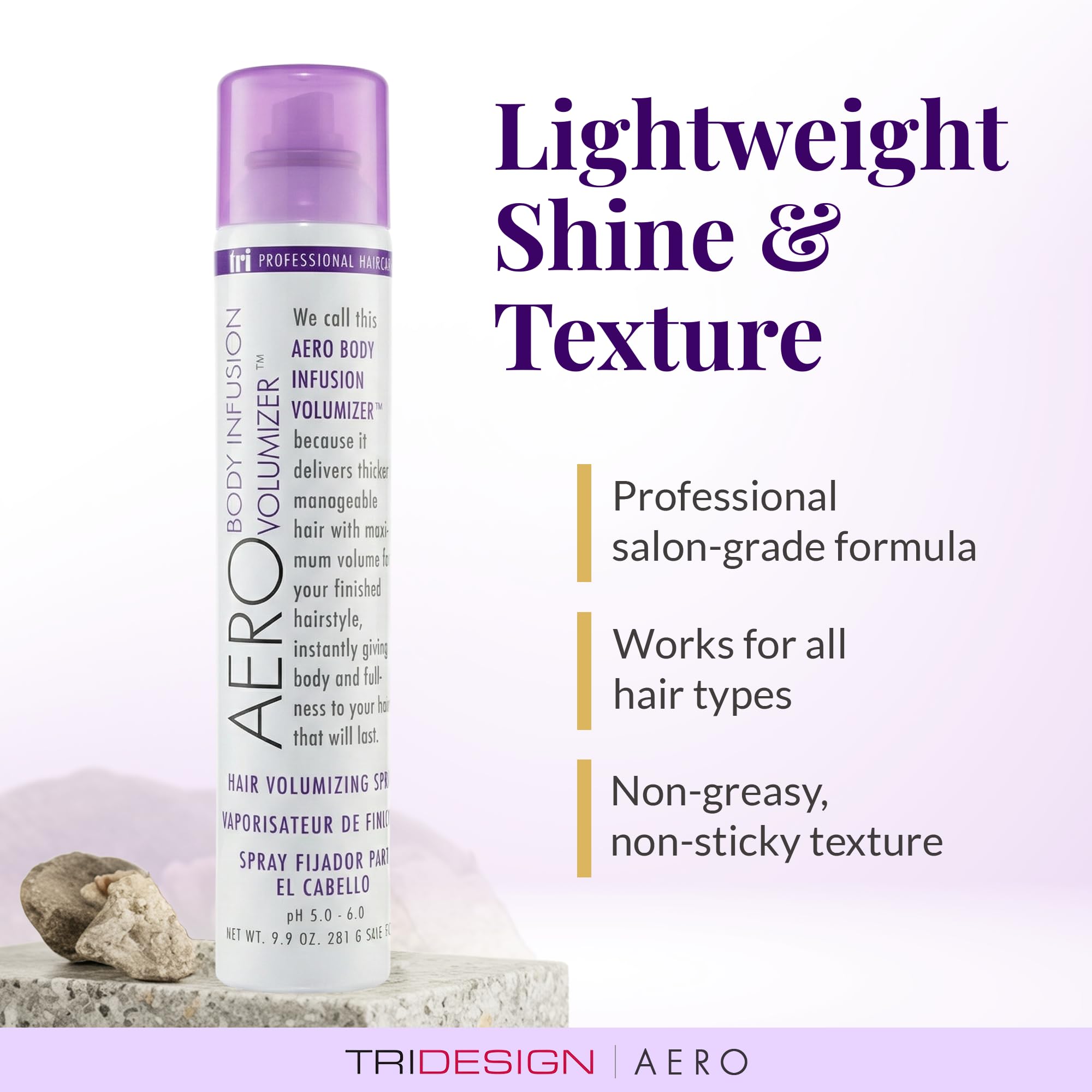 TRIDESIGN Aero Body Infusion — Effet volume et brillance visibles après usage.