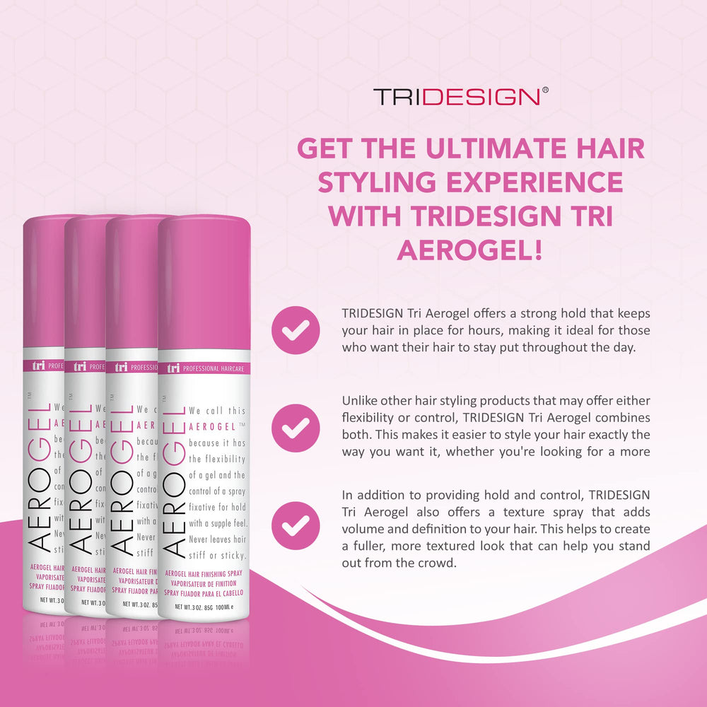 TRI Design Aerogel, application sur cheveux, contrôle précis et tenue légère