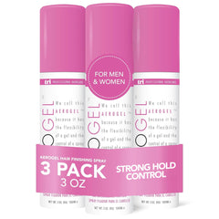 TRIDESIGN Aerogel Hairspray, bouteille 3oz pour maintien fort et flexible.