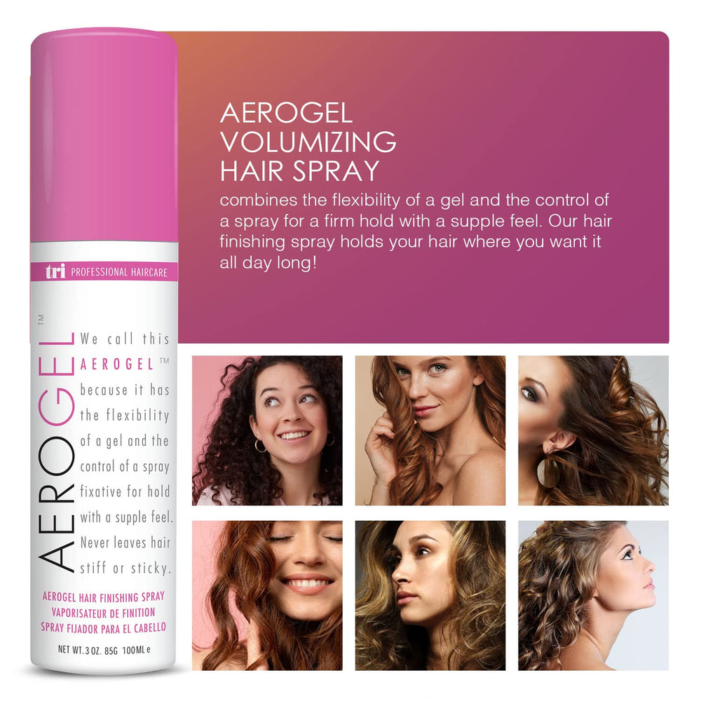 TRIDESIGN Aerogel Hairspray : brillance durable sans résidu gras