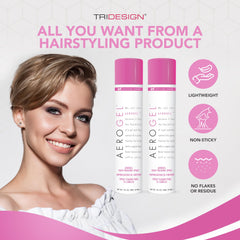 TRIDESIGN Aerogel Hairspray, fixation-ferme pour un coiffage précis sans effet sec.