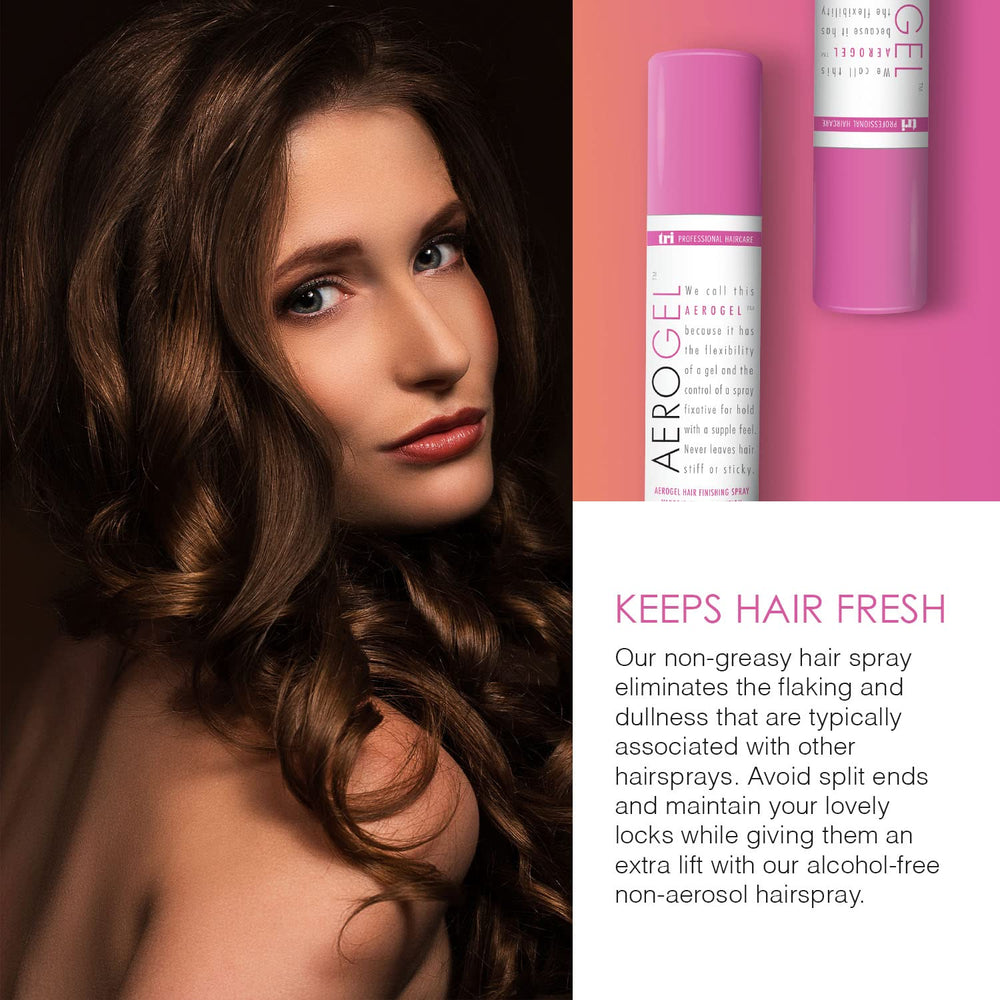 TRIDESIGN Aerogel Hairspray : format voyage, pack double pratique