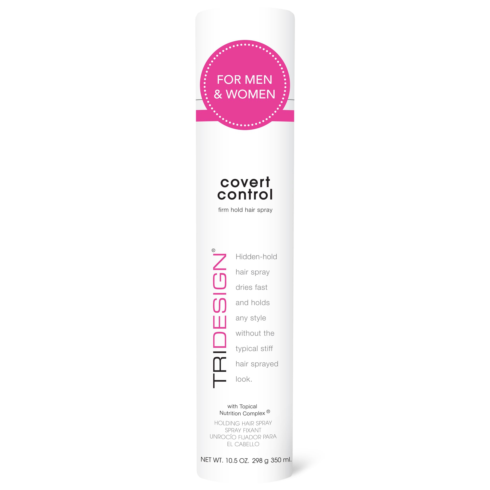 TRIDESIGN Covert Control bouteille: fixation invisible et séchage rapide pour tous les styles.