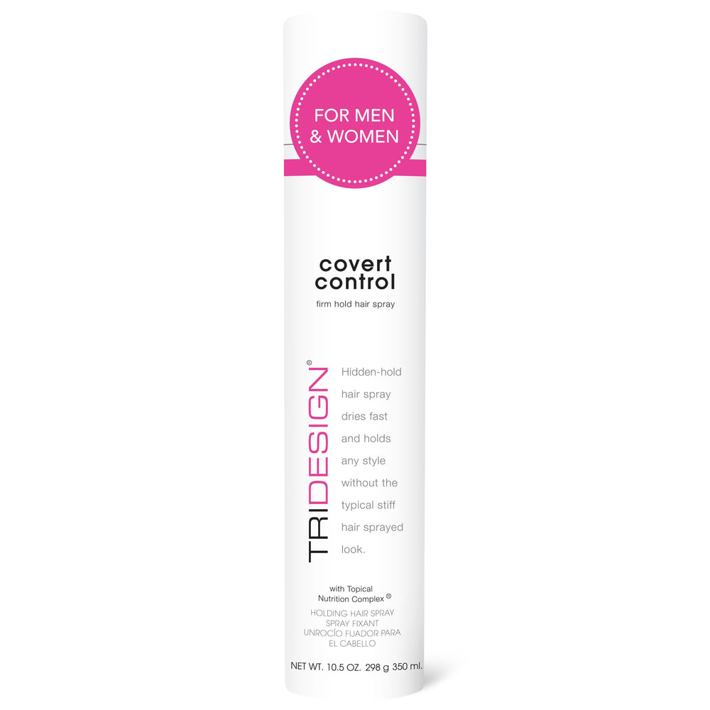 TRIDESIGN Covert Control bouteille: fixation invisible et séchage rapide pour tous les styles.