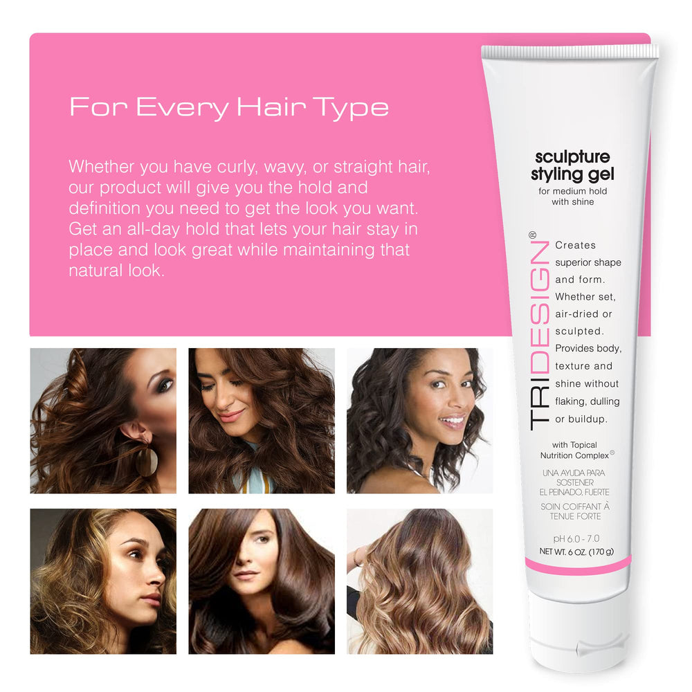 TRIDESIGN Gel Sculptant: coiffure texturée et tenue longue durée.