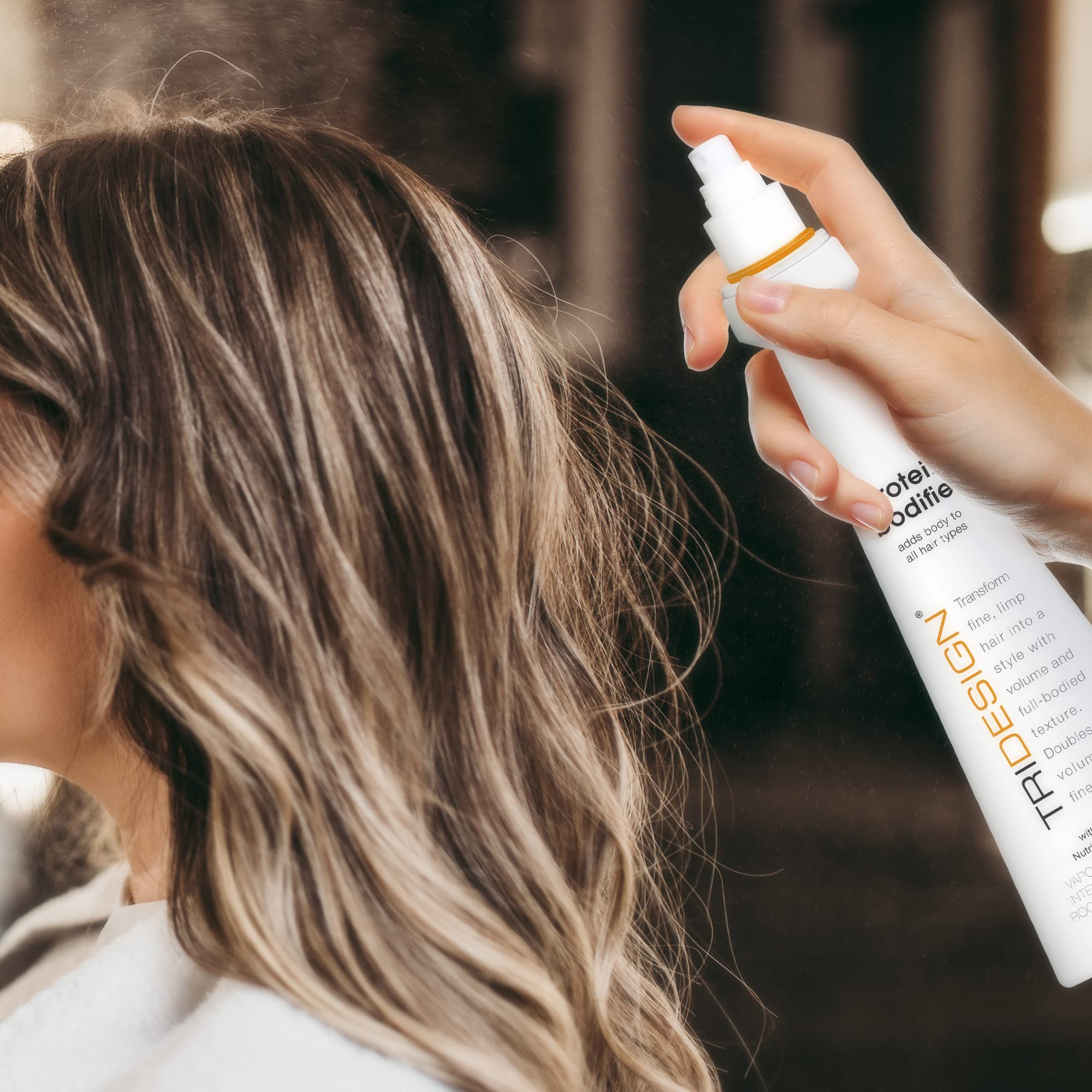 TRIDESIGN Protein Bodifier all-hair-types suitable for thin, limp, or voluminous styles.