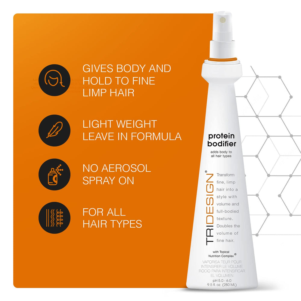 TRIDESIGN Protein Bodifier pump for easy, controlled application and lightweight volume.