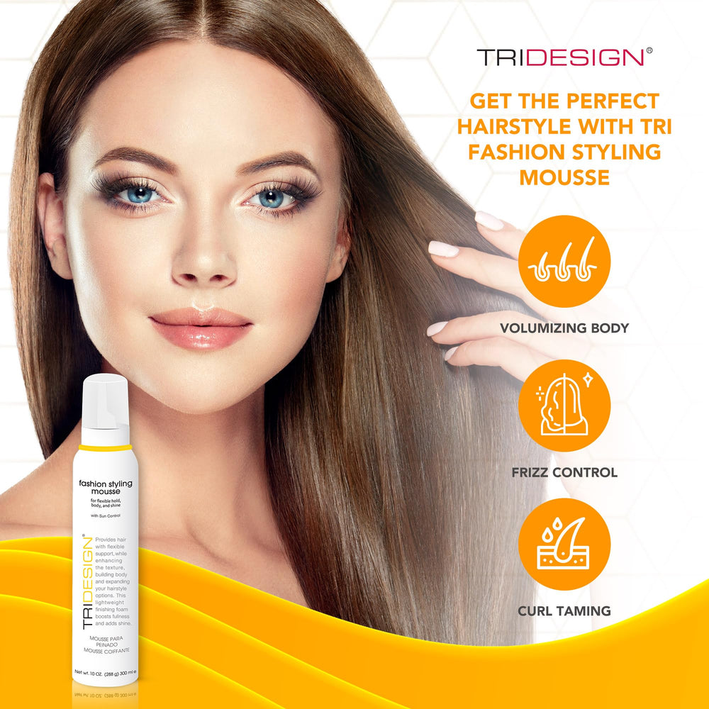 TRI Fashion Mousse : définition des boucles avec une tenue légère et flexible.