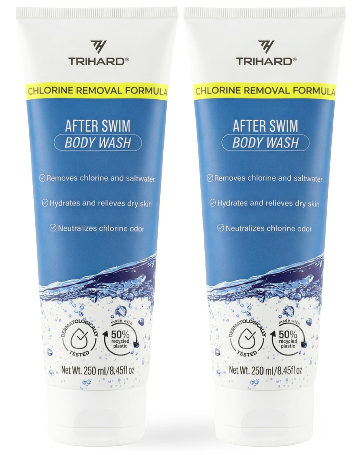 TriHard gel douche après-nage, protection du chlore et hydratation.