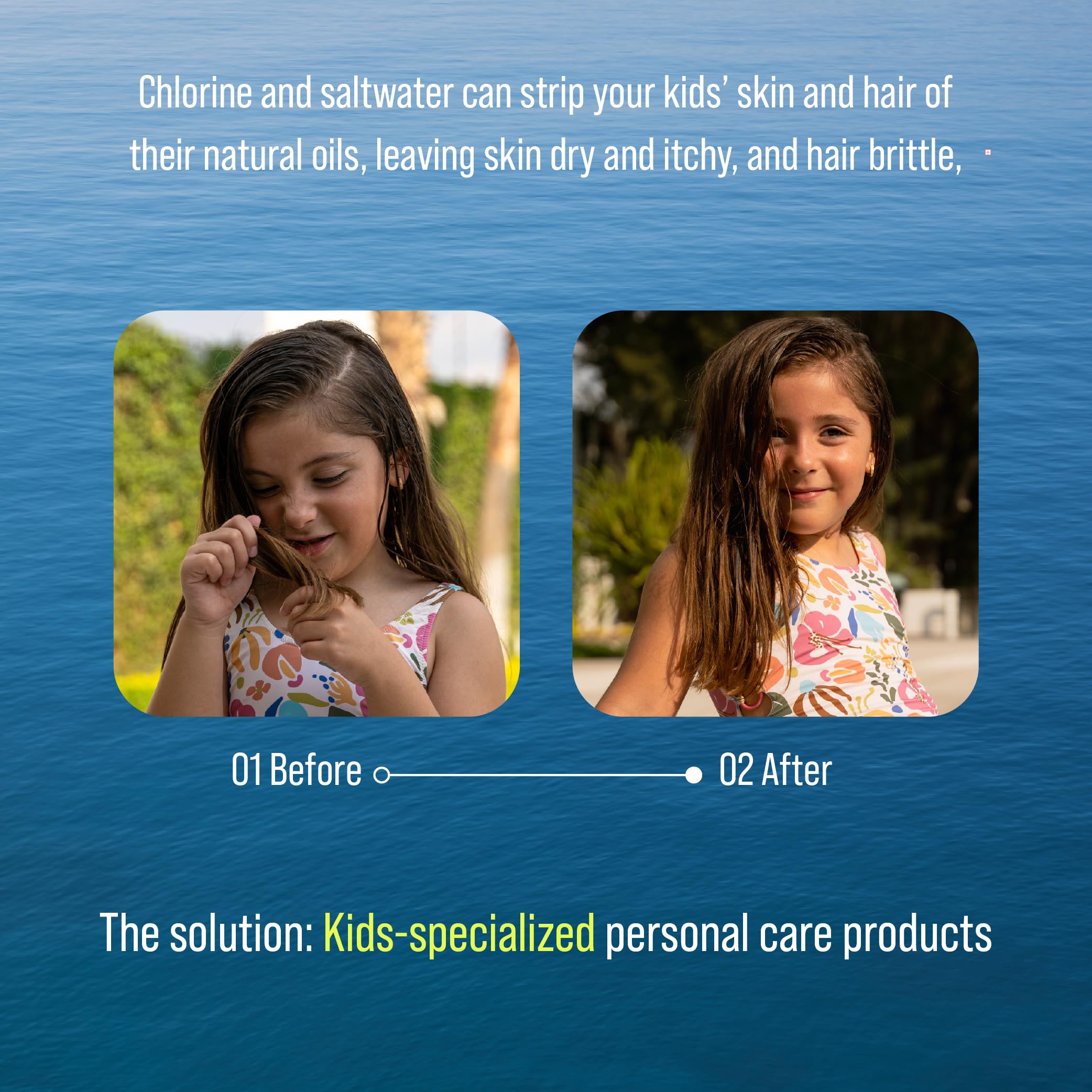 TRIHARD Kids gel douche après-piscine, rinçage doux et efficace.