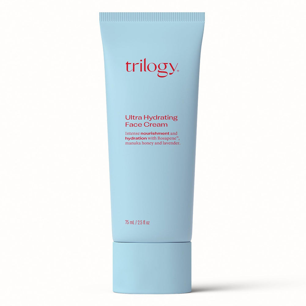 Trilogy Crème Visage Hydratation intense pour peaux sèches, effet douceur et confort.
