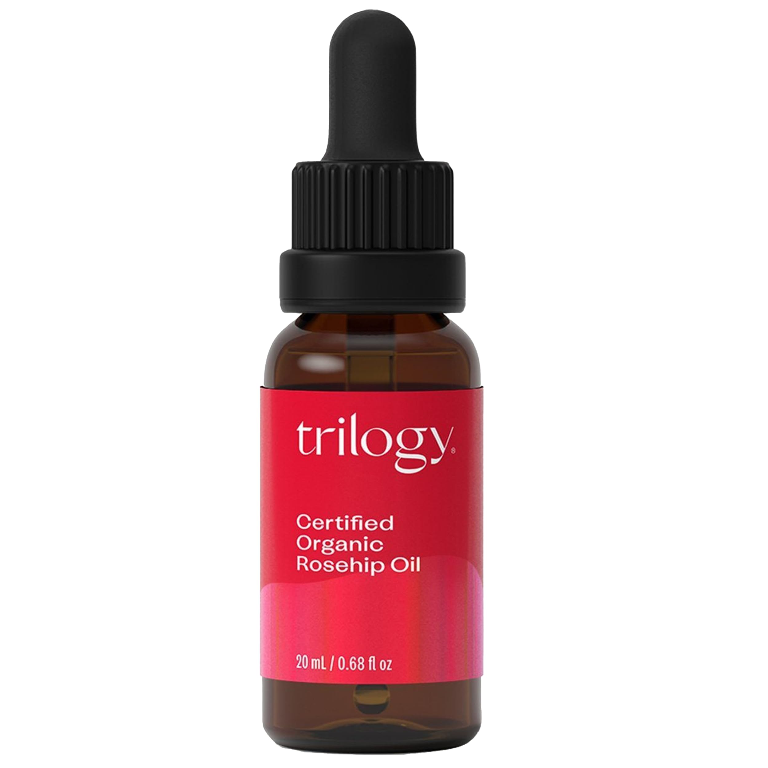 Trilogy huile de rose musquée en bouteille, nutrition douce pour la peau.