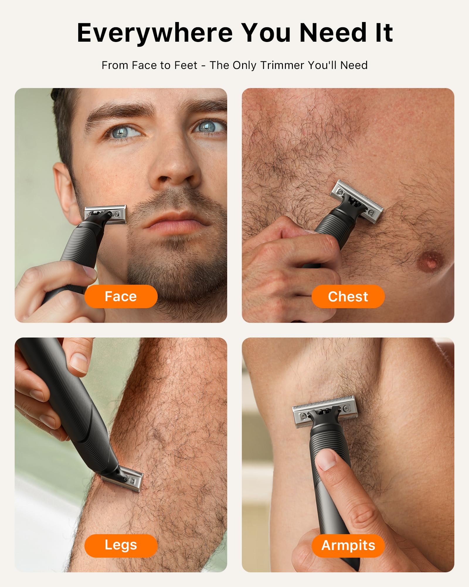 Utilisation humide et sèche Trimcoo, rasage fiable sous la douche