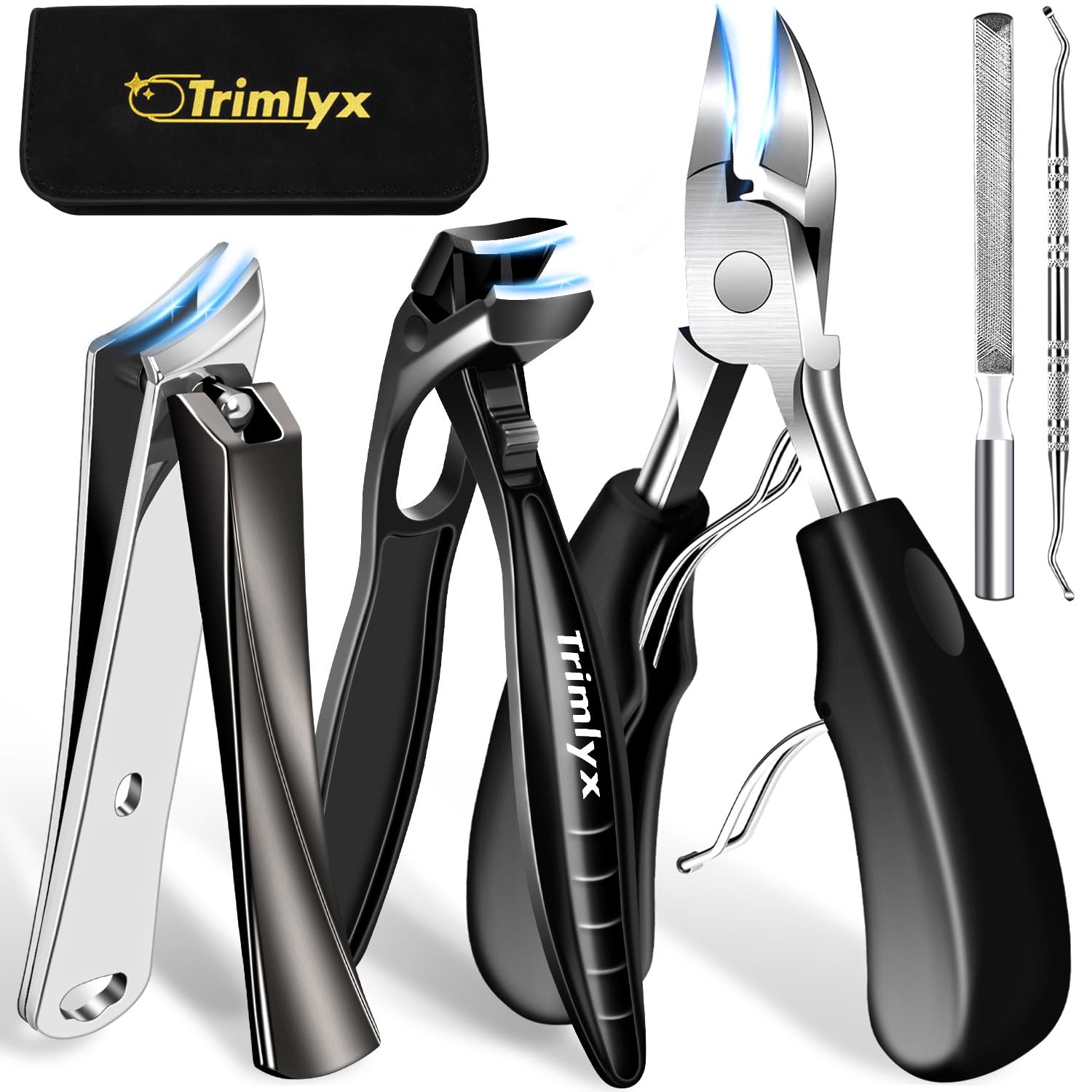 Trimlyx ciseaux pour ongles épais et incarnes, angle précis pour une coupe confortable.
